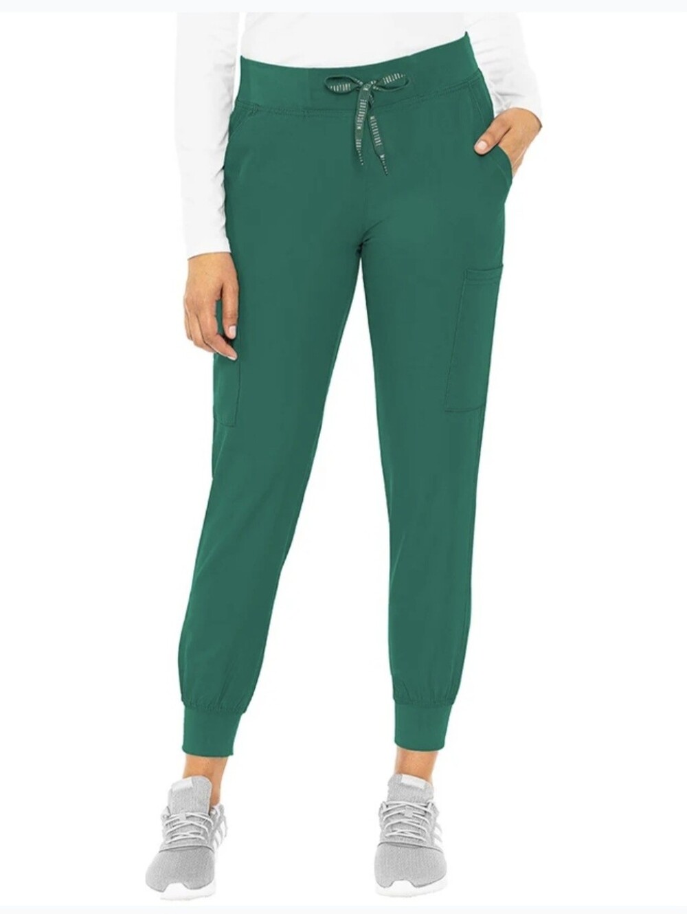 Med Couture Insight 6 Pocket Jogger Scrub Pants Hunter Green Womens Size XL